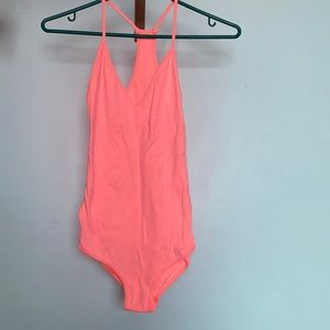Tna neon orange ribbed bodysuit